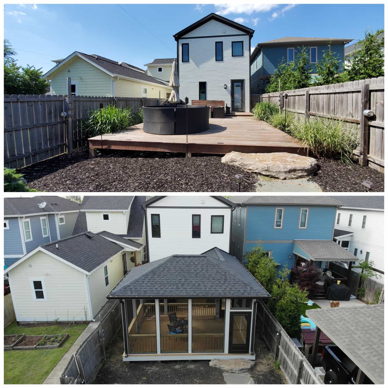 Tall and Skinny Home Outdoor Space Before and After